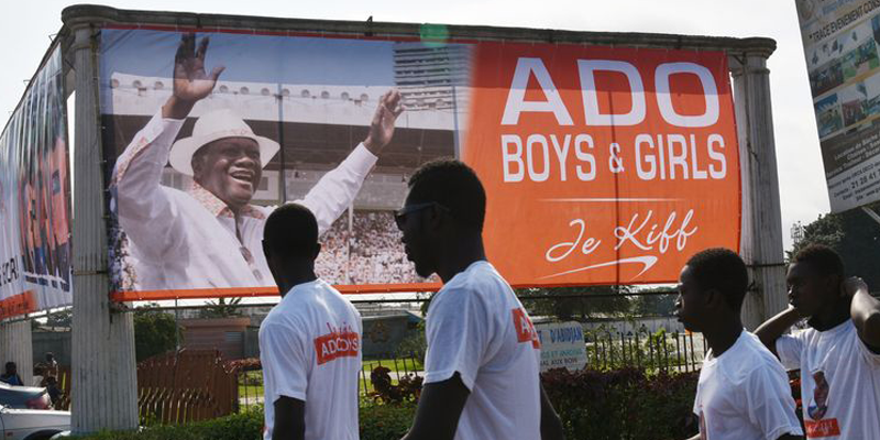 Affiche publicitaire du candidat ADO - Abidjan